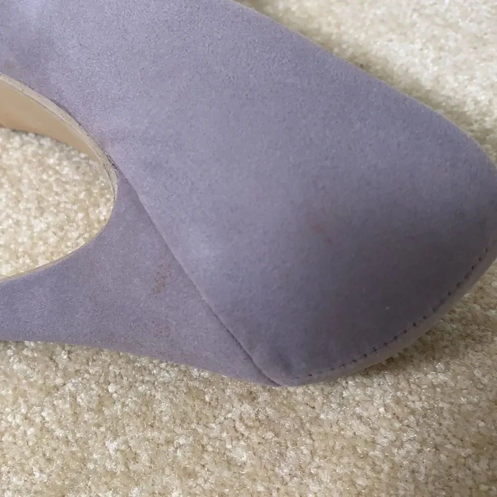 Women’s Gray Suede Shoes with Black Fabric Design on Front Size EU 37